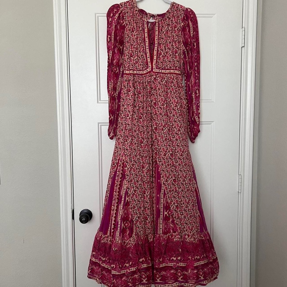 Free People Pink Boho Maxi Dress, XS